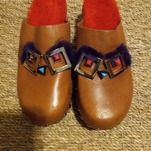 Fendi Face Fur Clogs